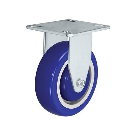 Casterhq 3-1/2"x1-1/4" Rigid Caster, Blue Polyurethane ON POLYOLEFIN CORE Wh 24CR3514PPU34Z-02